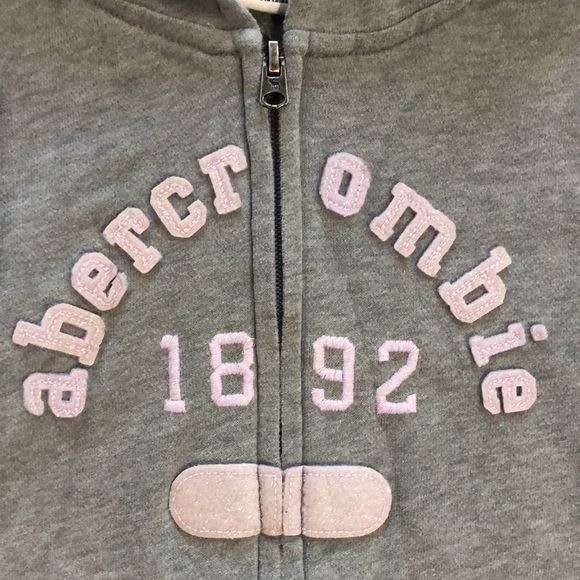 ABERCROMBIE KIDS Brushed Fleece Zip-Up Logo Hoodie Sweatshirt - Picture 2 of 8